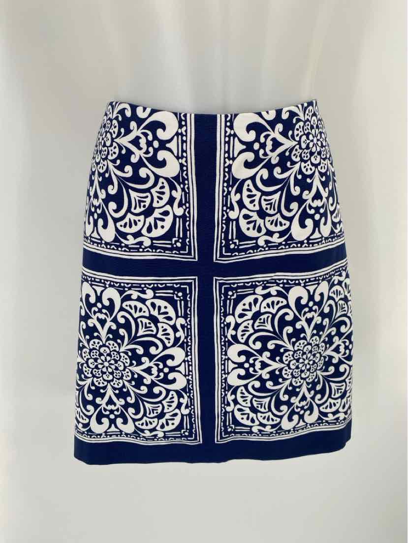 Size 12 Talbots Navy Print Skirt