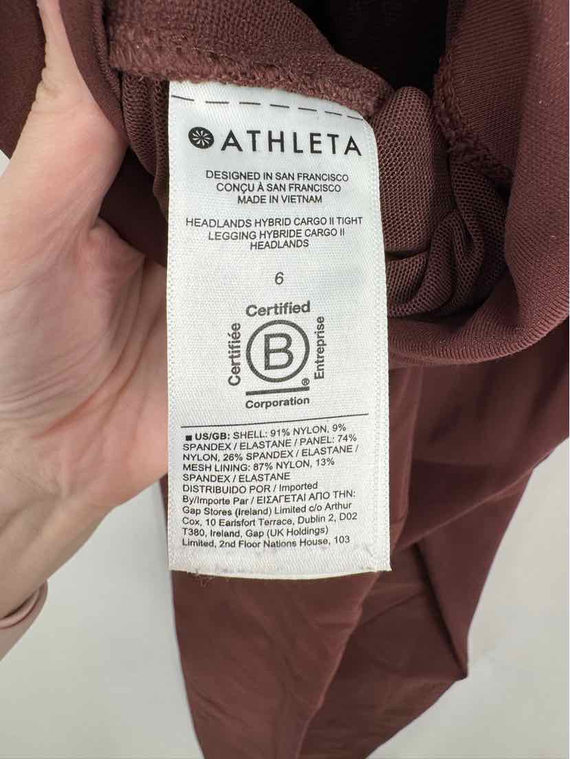 Size 6 Athleta Burgundy Pants