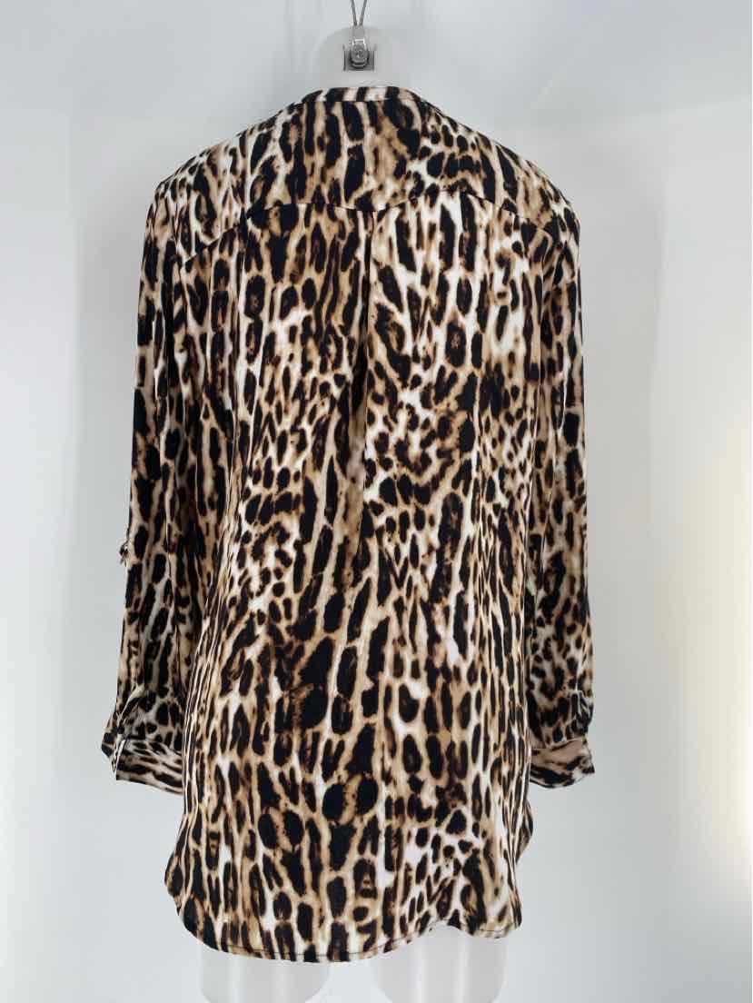Size L Chico's Brown Print Shirt