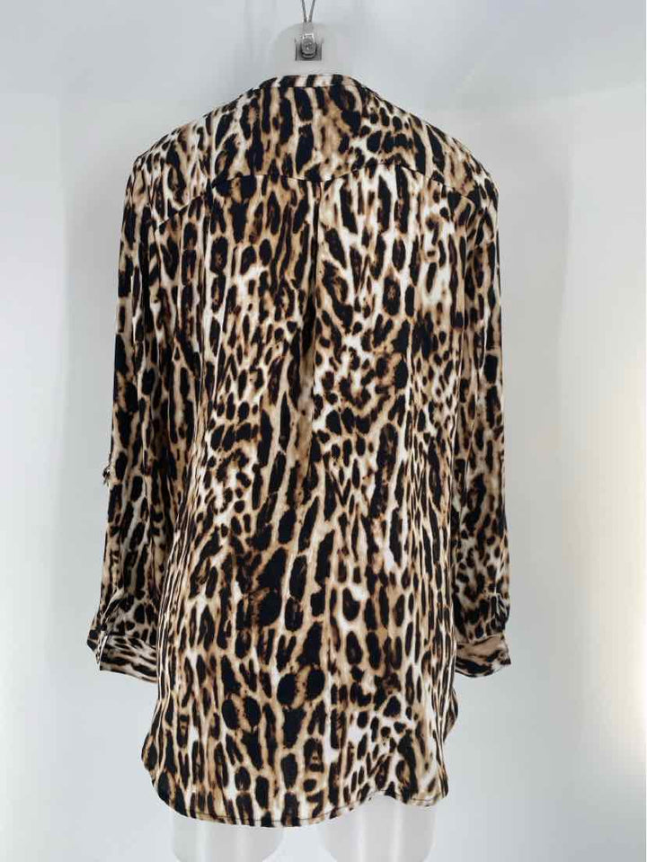 Size L Chico's Brown Print Shirt