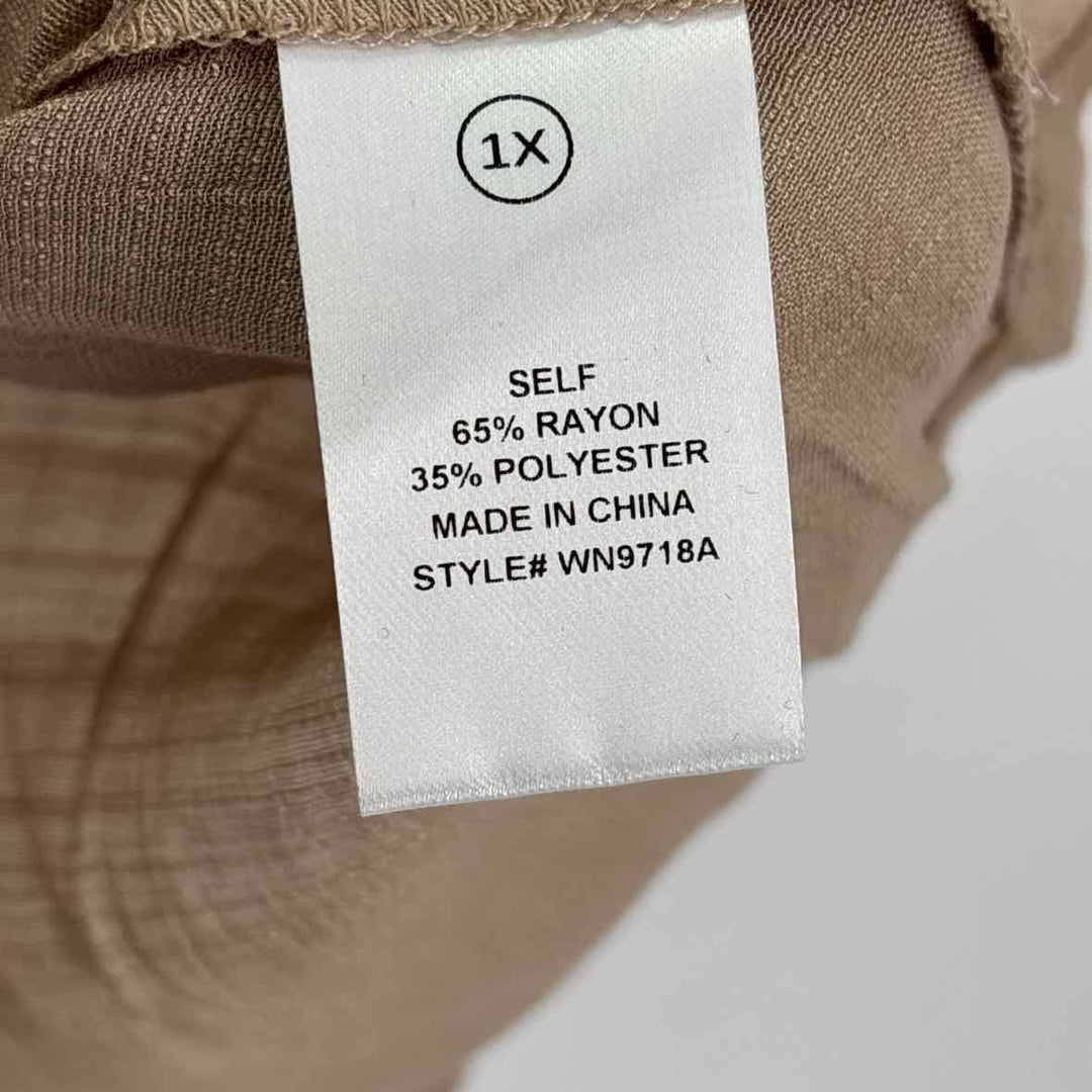 Size 1X FASHION NOVA Tan Shirt