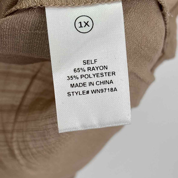 Size 1X FASHION NOVA Tan Shirt