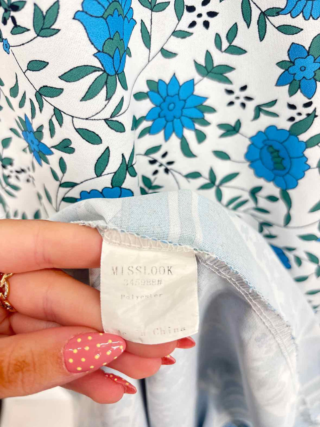 Size 2X MISSLOOK Blue Print Dress