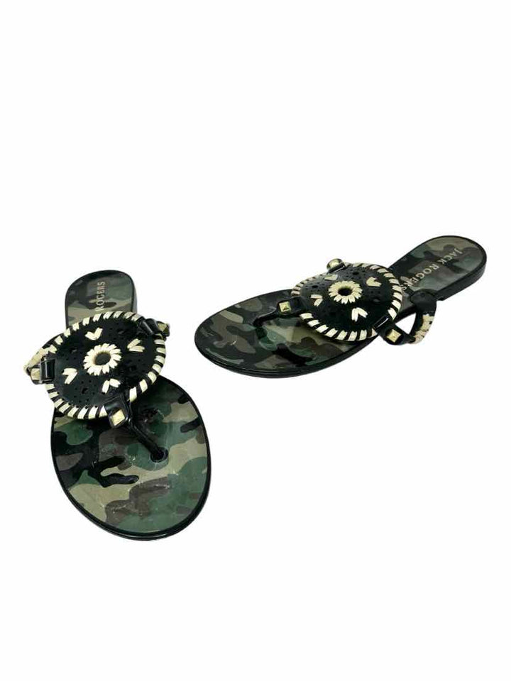 Shoe Size 7 Jack Rogers Green Print Sandals