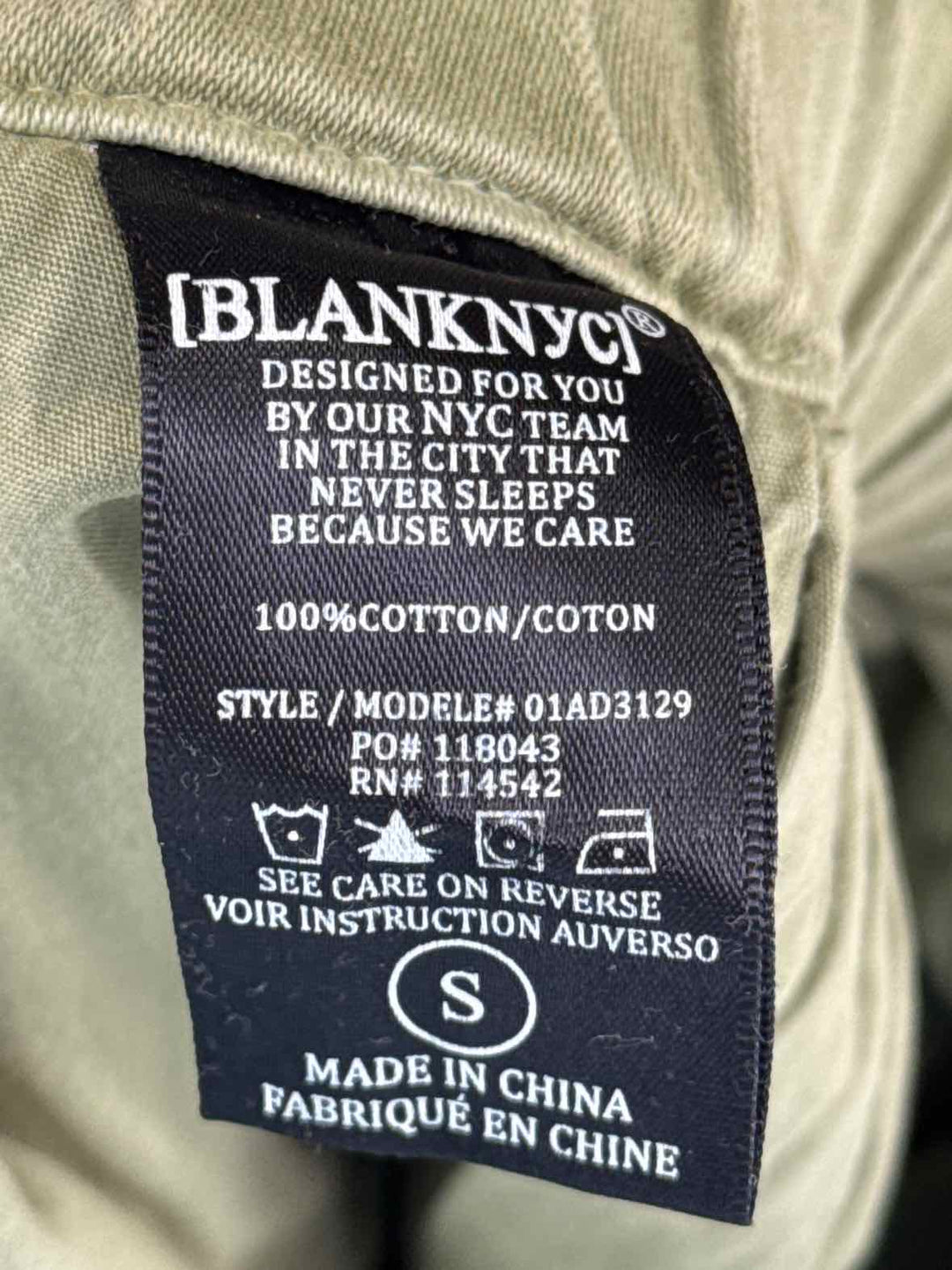 Size S BLANK NYC Olive Pants