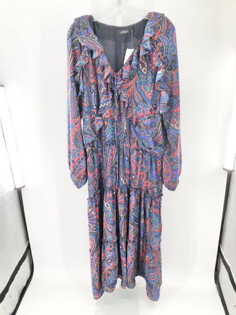 Size 16 RALPH LAUREN Navy Print Dress