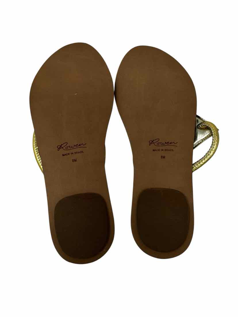 Shoe Size 8 Gold Leather Sandals