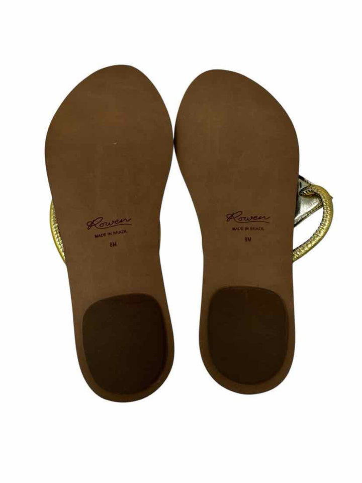 Shoe Size 8 Gold Leather Sandals