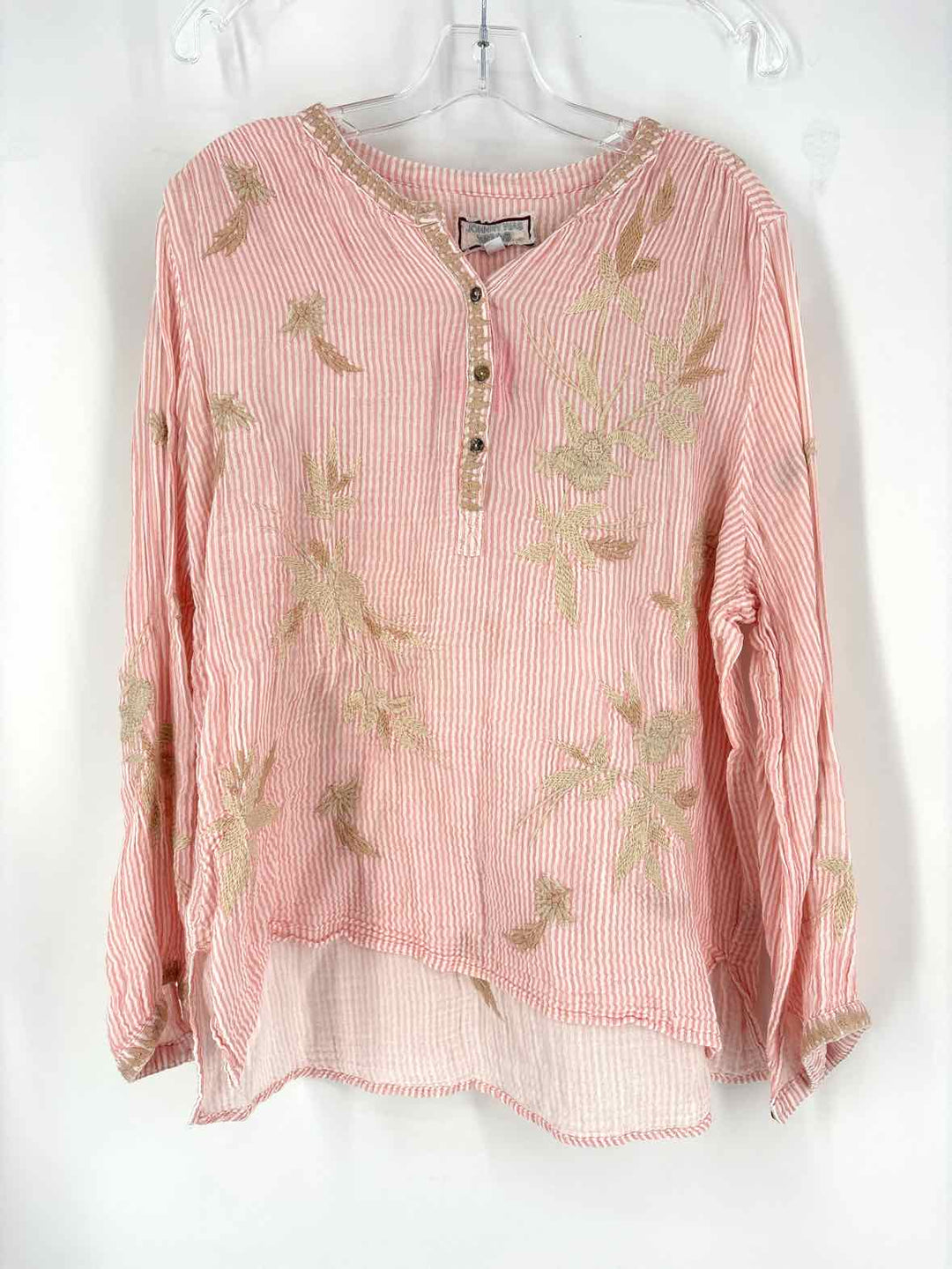 Size L Johnny Was PINK PRINT Shirt