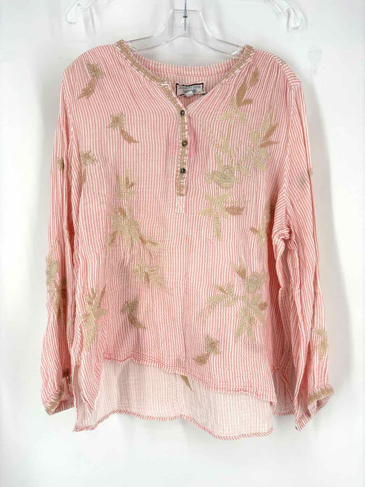 Size L Johnny Was PINK PRINT Shirt