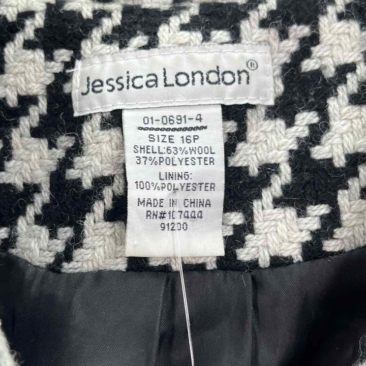 Size 16P Black Print Coat