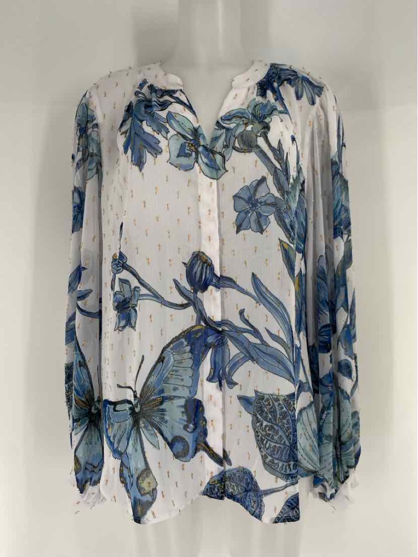 Size 16 Chico's White Print Shirt