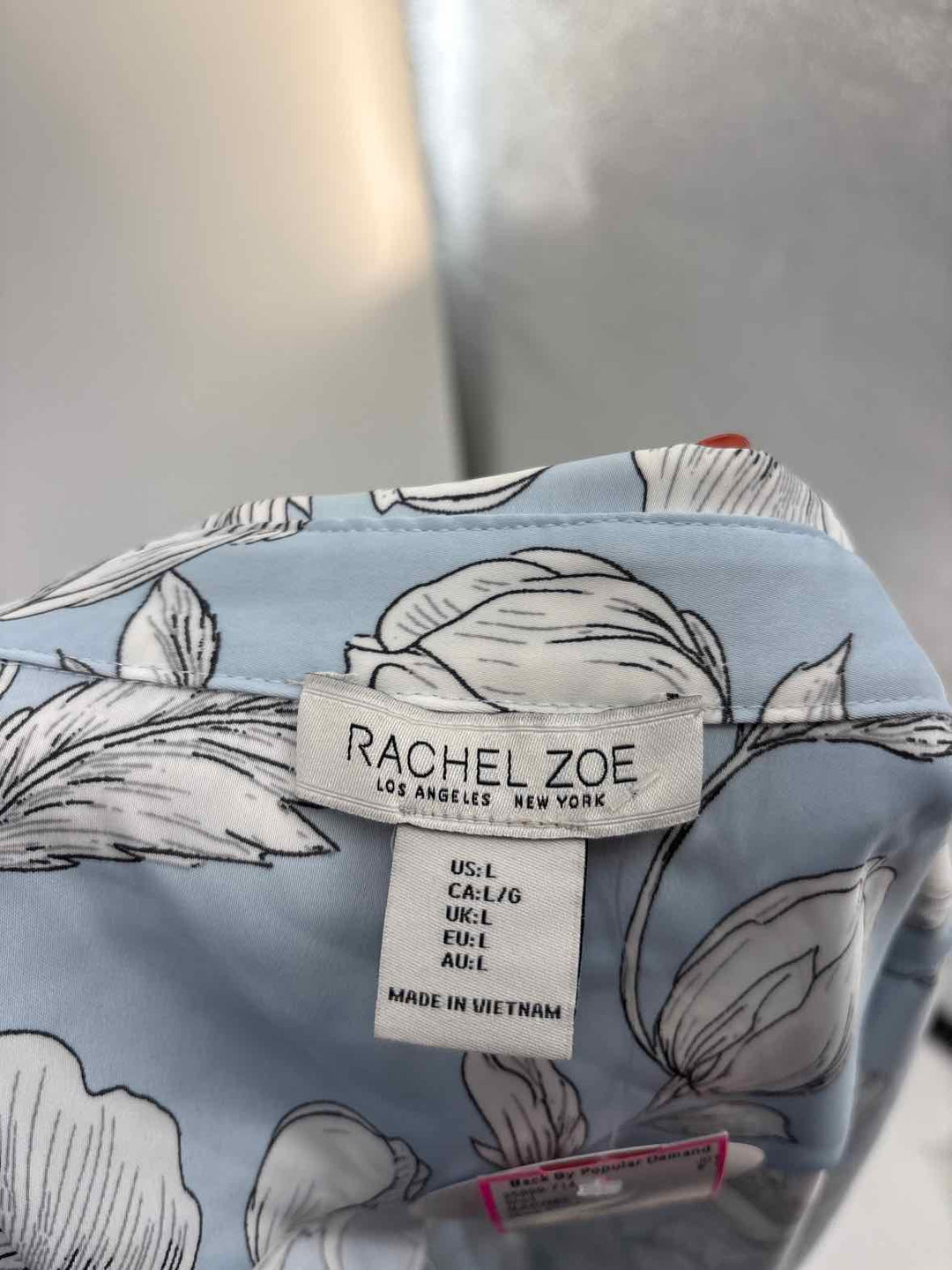 Size L RACHEL ZOE Blue Print Shirt