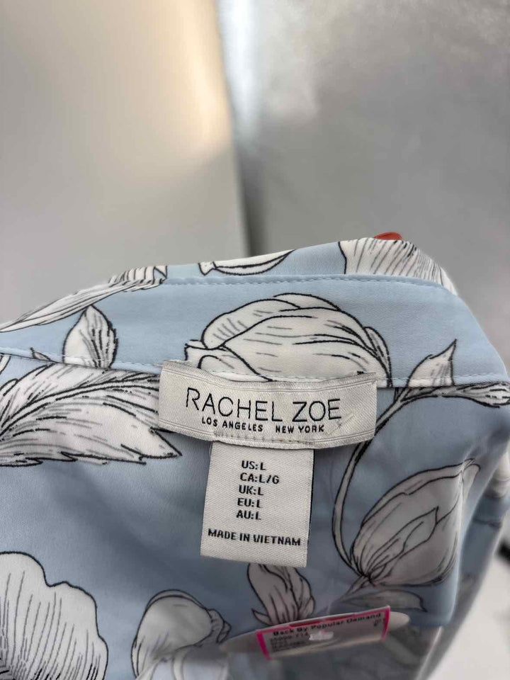 Size L RACHEL ZOE Blue Print Shirt