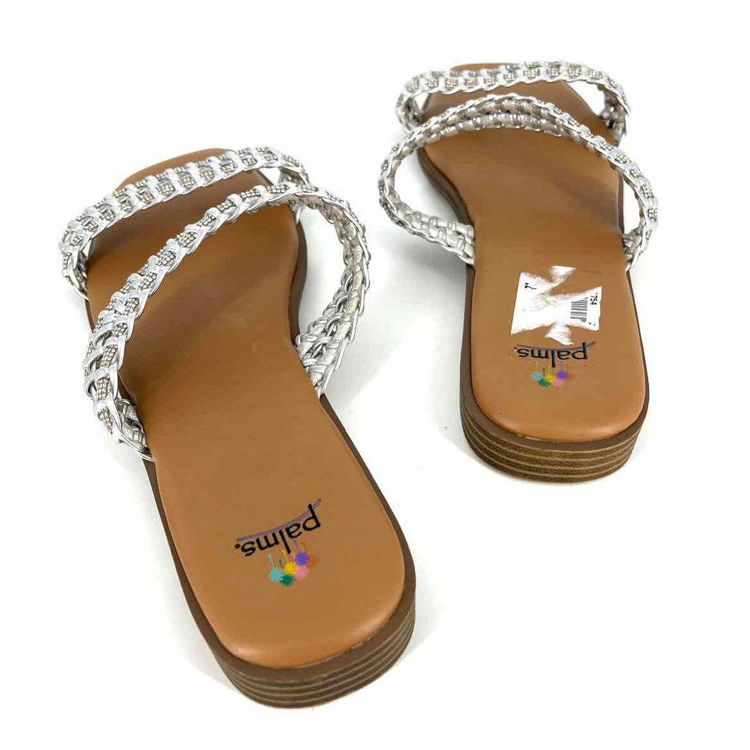 Shoe Size 12 Silver Faux Leather Sandals
