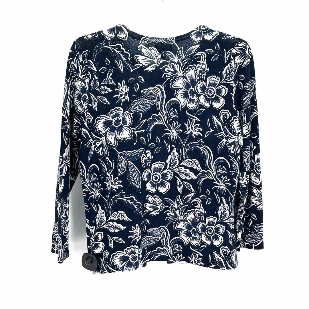 Size S GARNET HILL Navy Print Sweater