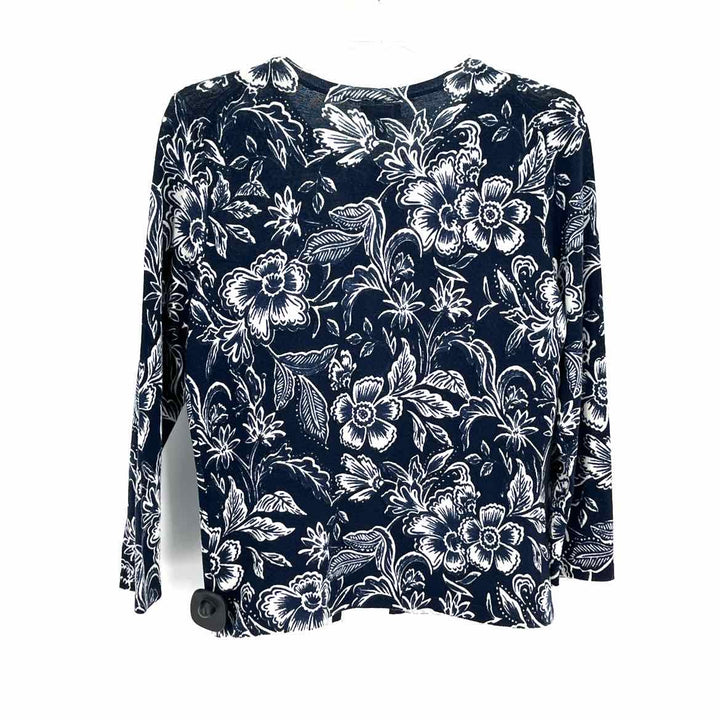 Size S GARNET HILL Navy Print Sweater