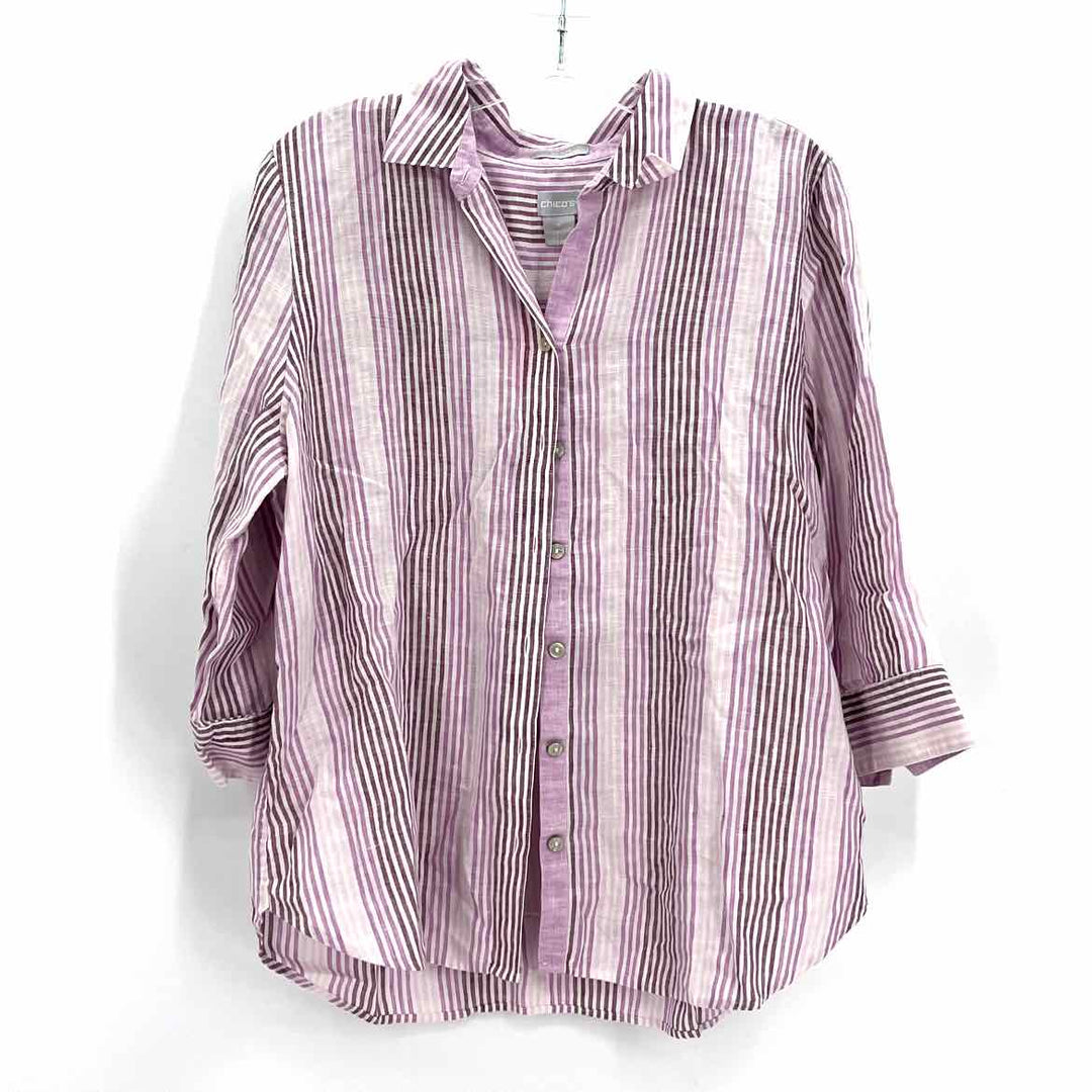 Size 2 Chico's White Linen Shirt