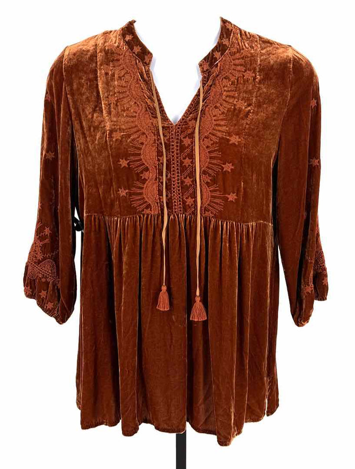 Size M Johnny Was Rust Velour Dress