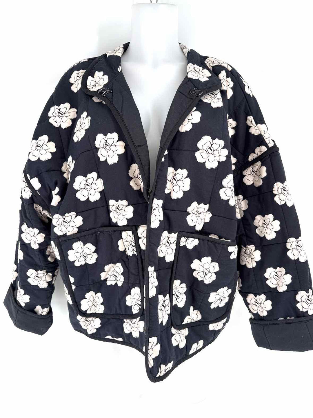 Size L FREE PEOPLE Navy Print Jacket