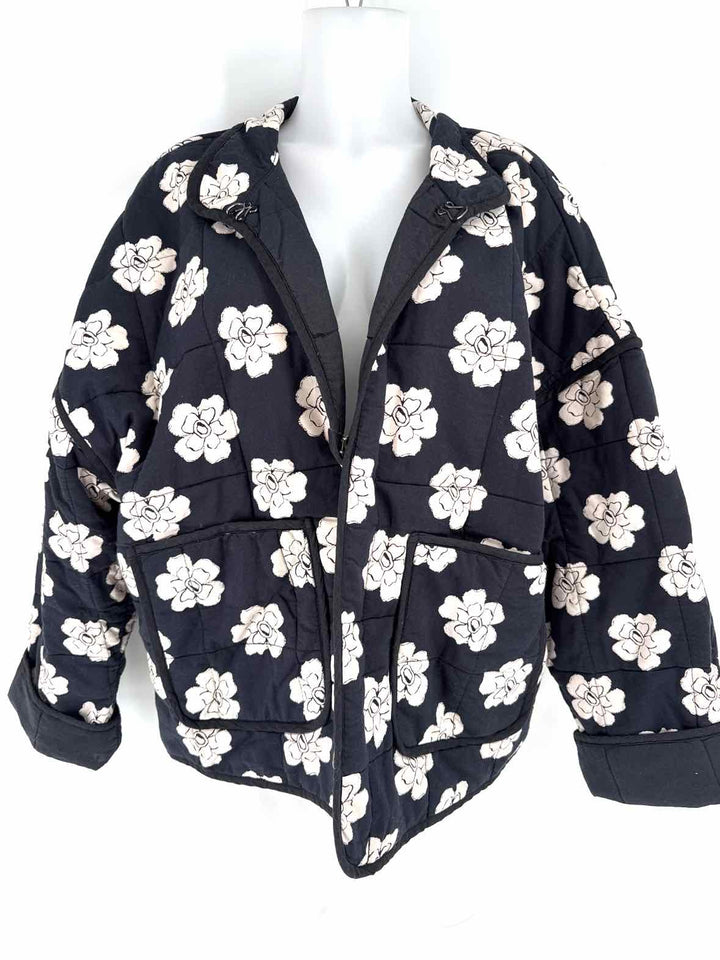 Size L FREE PEOPLE Navy Print Jacket