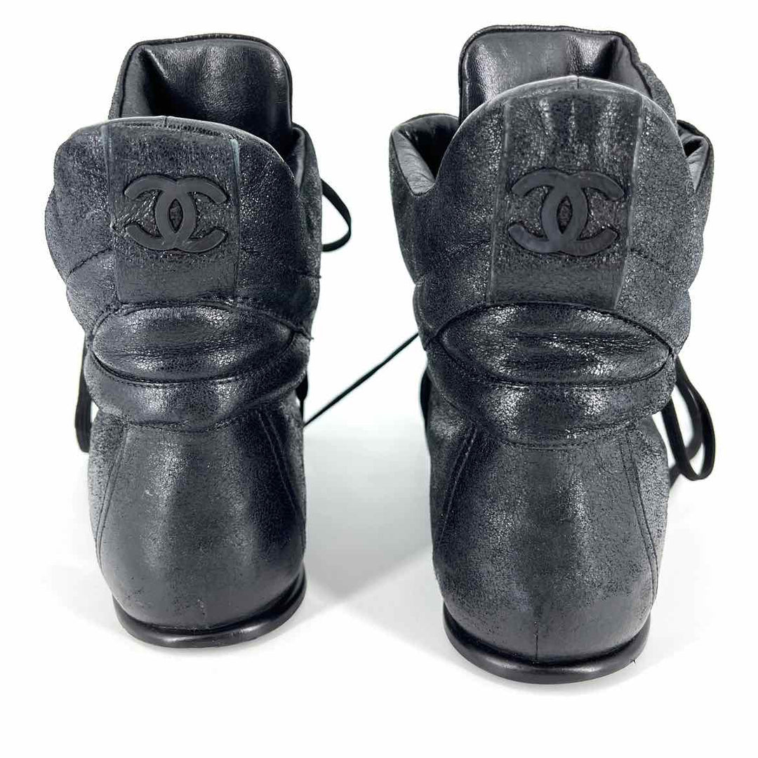 Shoe Size 41 Chanel Black Leather Luxury - Boots