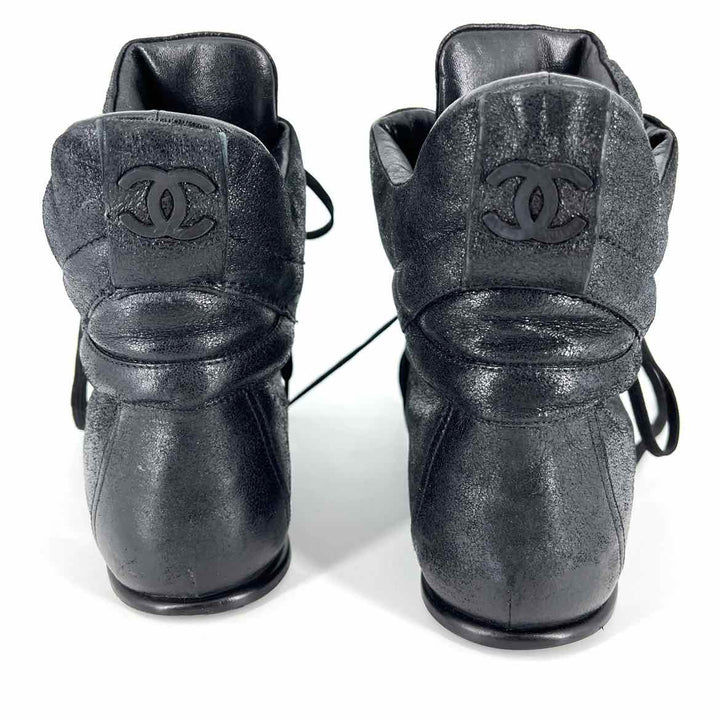 Shoe Size 41 Chanel Black Leather Luxury - Boots