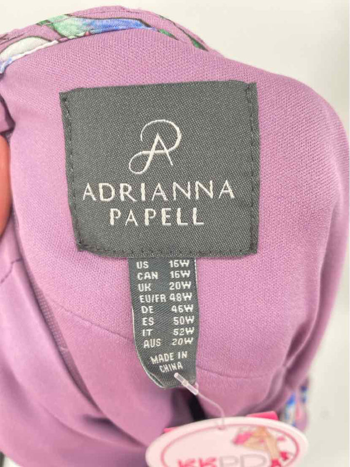 Size 16 Adrianna Papell Purple Print Dress