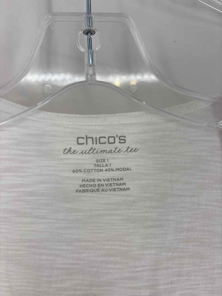 Size M Chico's White Cotton Cardigan