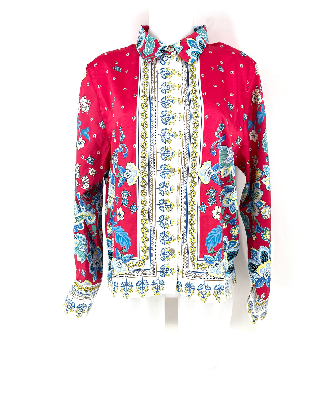 Size M MAEVE Fuschia Silk Shirt