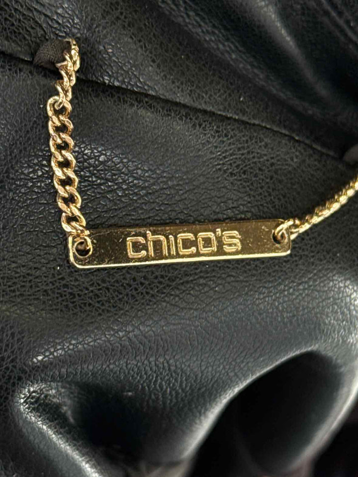 Size S Chico's Black PLEATHER Jacket