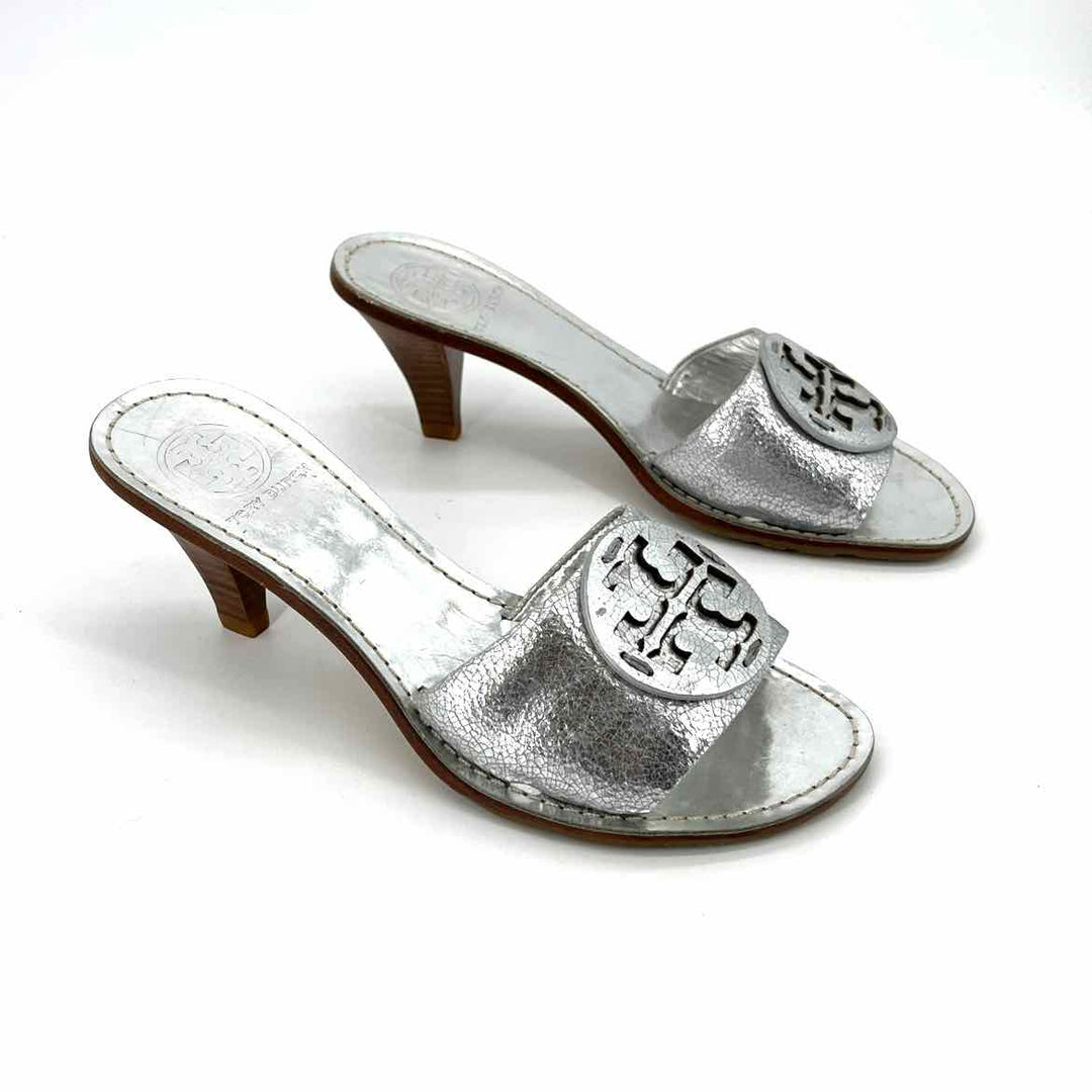 Shoe Size 6 Tory Burch Silver Leather Sandals