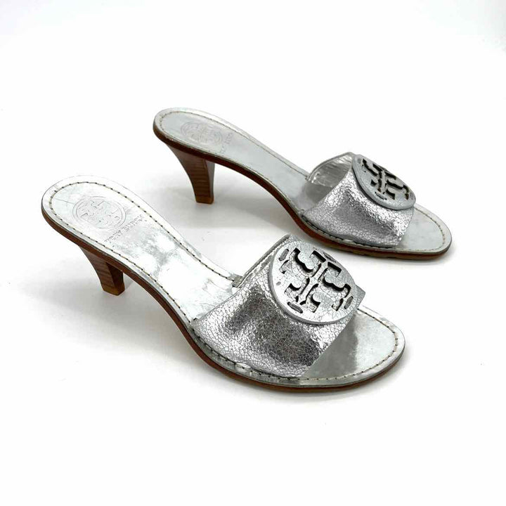 Shoe Size 6 Tory Burch Silver Leather Sandals