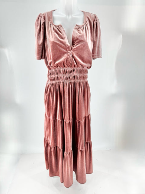 Size L SEE AND BE SEEN Mauve Velour Dress