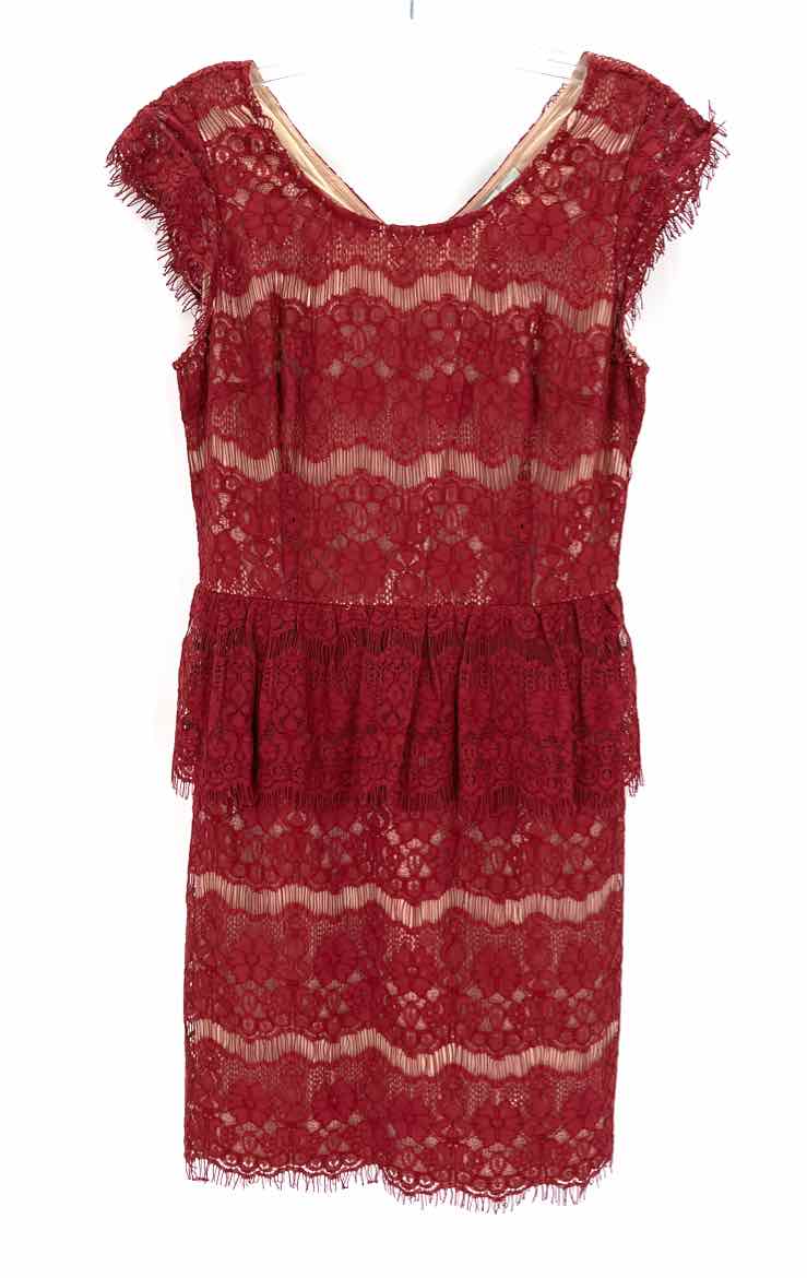 Size S MAEVE Burgundy Lace Dress