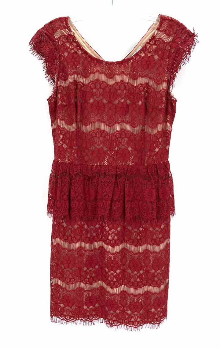 Size S MAEVE Burgundy Lace Dress