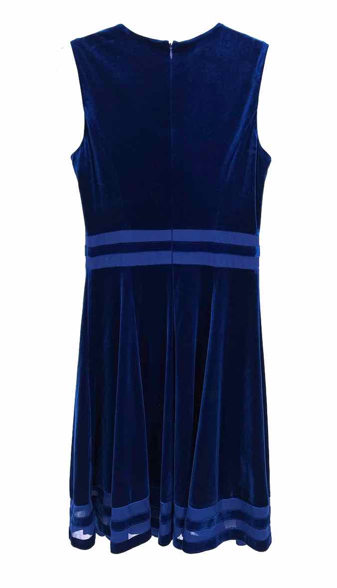 Size 2 Calvin Klein Blue Velour Dress