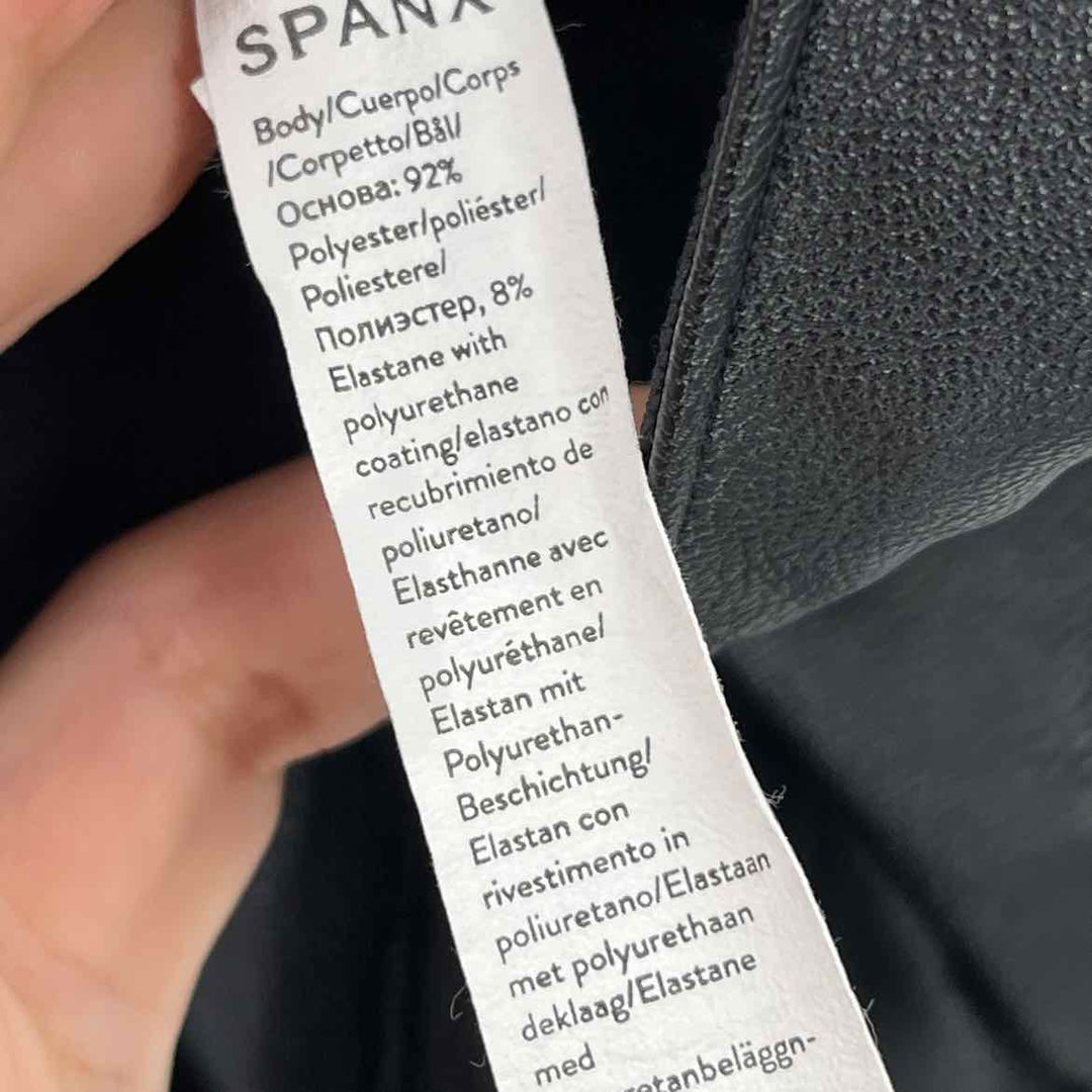 Size M SPANX Black Faux Leather Pants