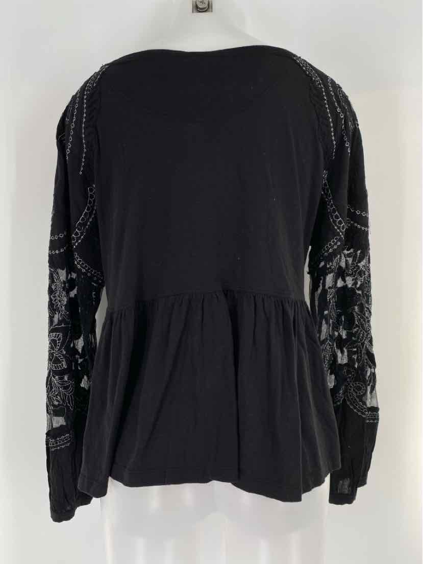 Size XS WE THE FREE Black Lace Shirt