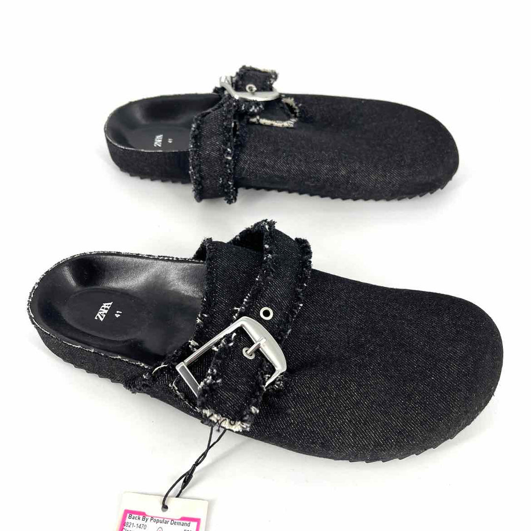 Shoe Size 41 ZARA Black Denim Clogs