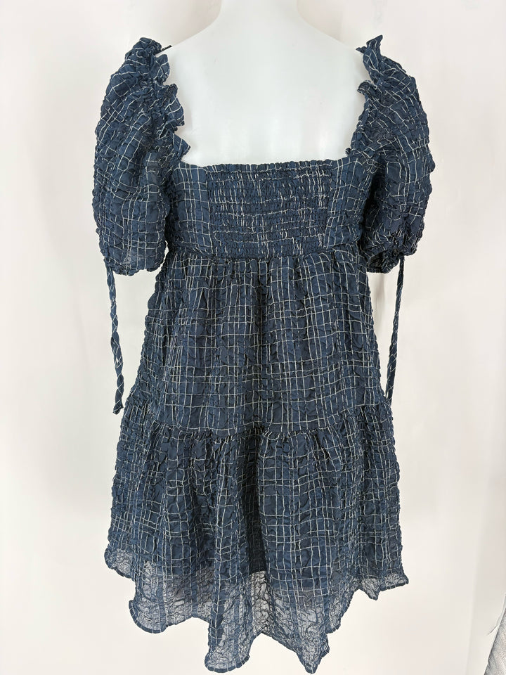 Size S ENGLISH FACTORY Navy Print Dress