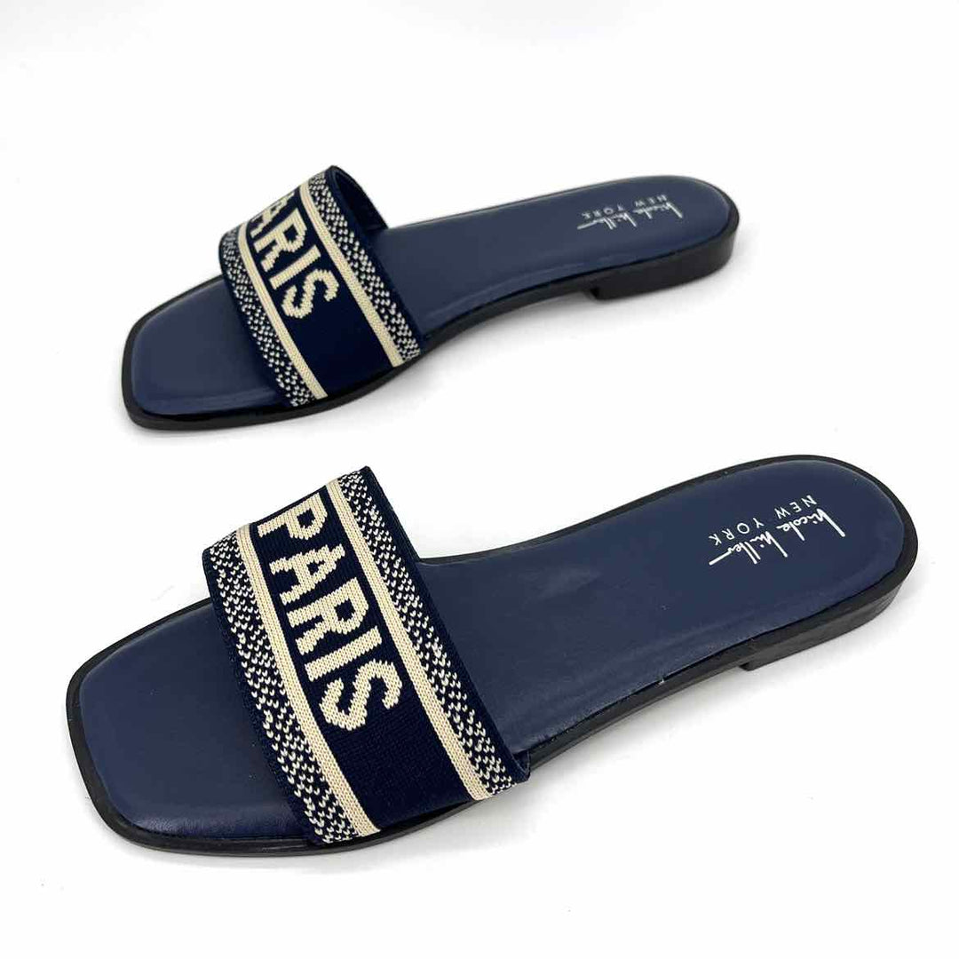 Shoe Size 10 NICOLE MILLER Navy Sandals