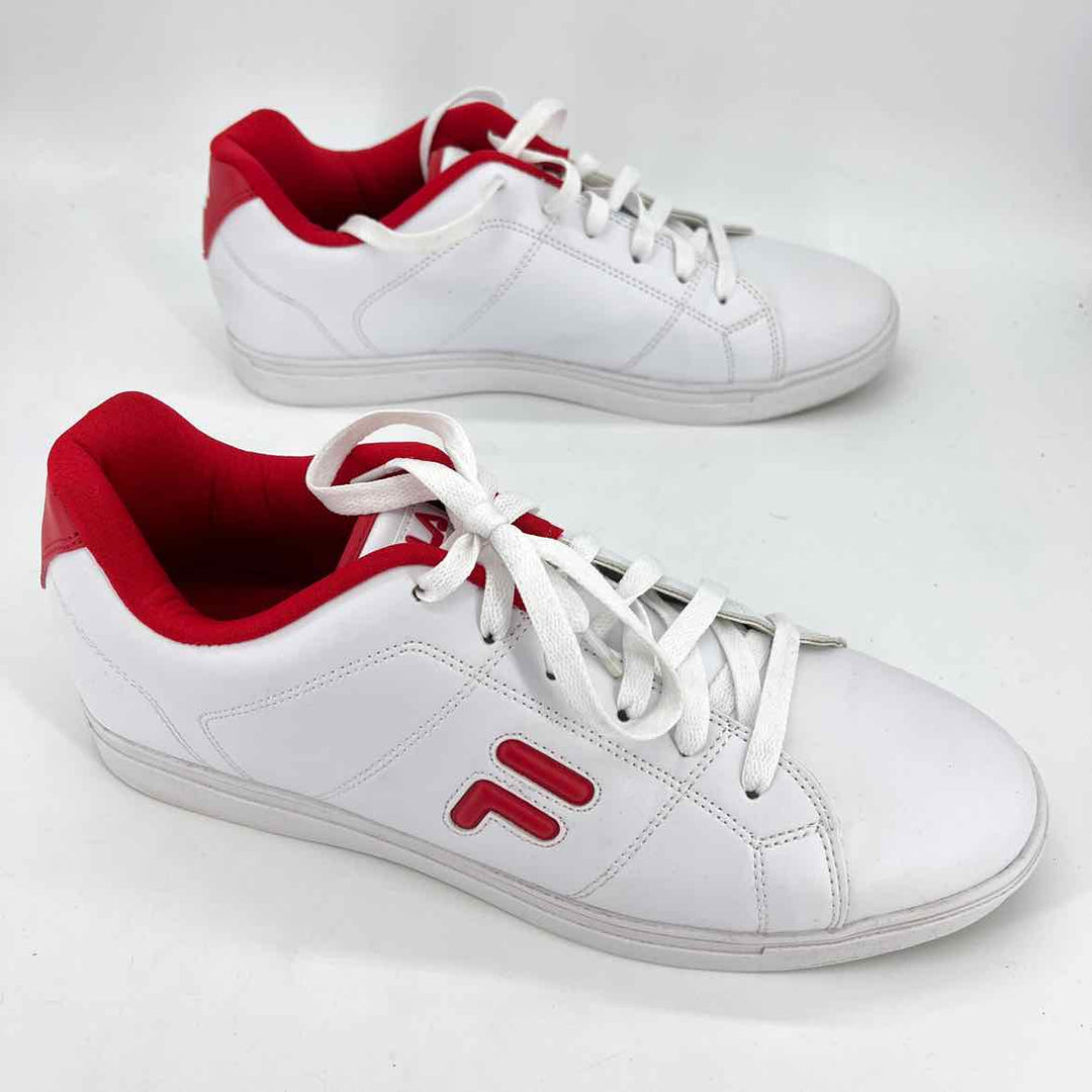 Shoe Size 44 FILA White Faux Leather Sneakers