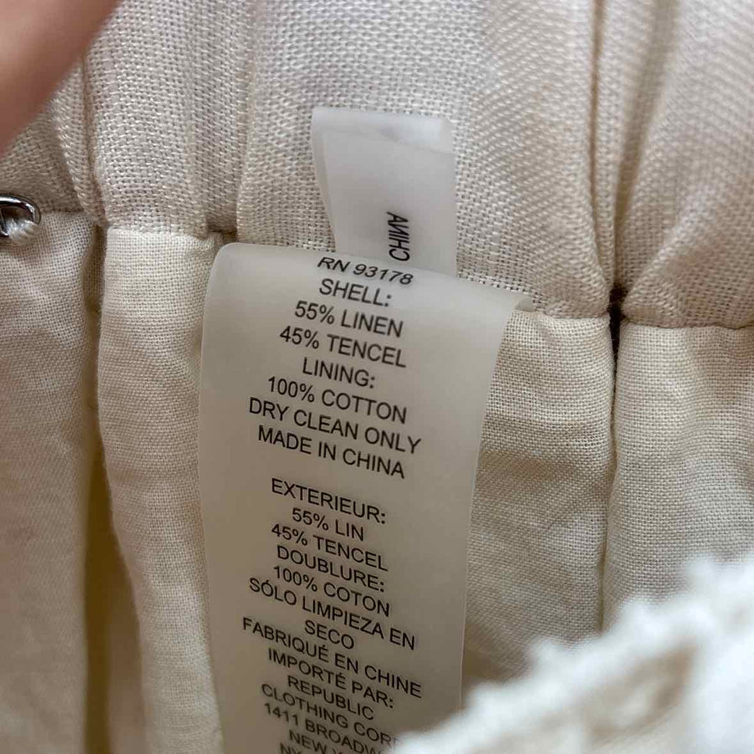 Size M TAHARI Ivory Linen 2 PC Dress