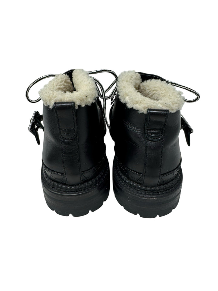 Shoe Size 38 Chanel Black Leather Luxury - Boots