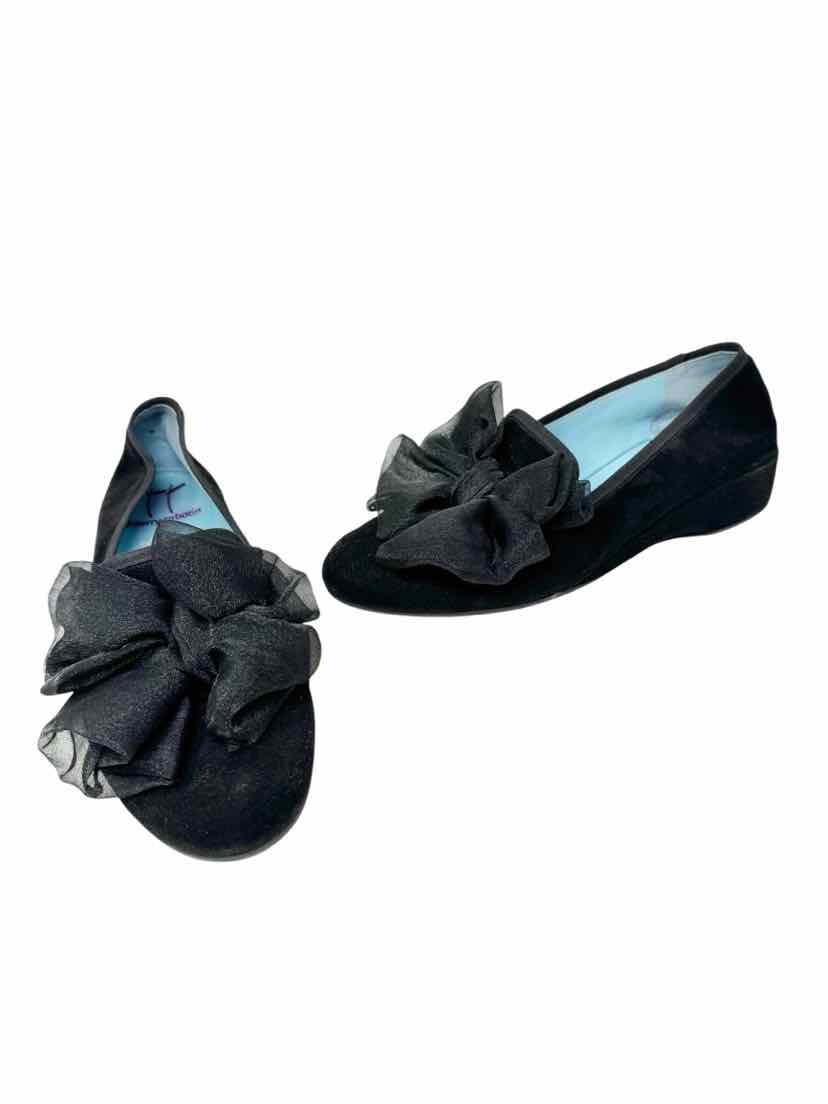 Shoe Size 40 Black Velvet Flats