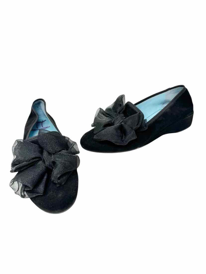 Shoe Size 40 Black Velvet Flats