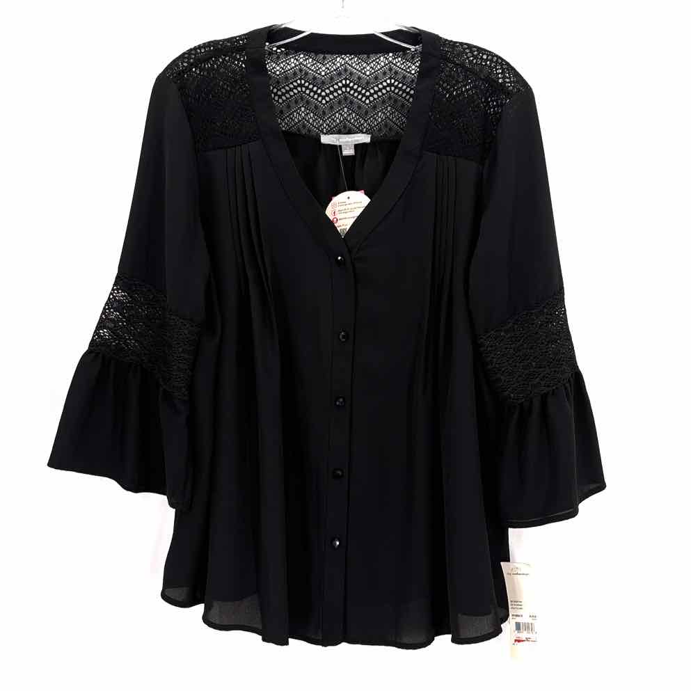 Size L NY COLLECTION Black Shirt