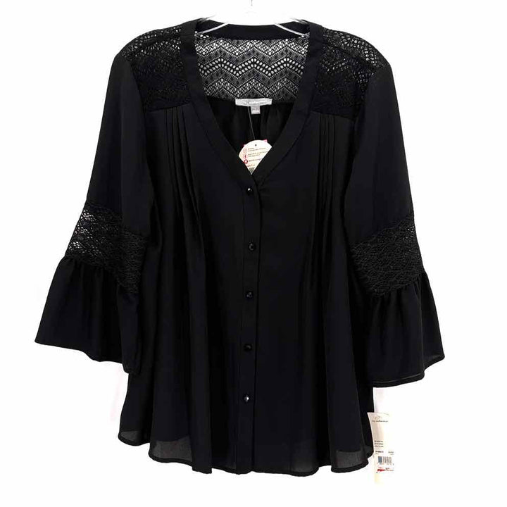 Size L NY COLLECTION Black Shirt