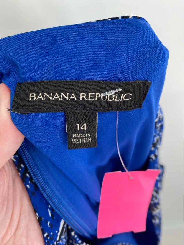 Size 14 Banana Republic Blue Print Dress